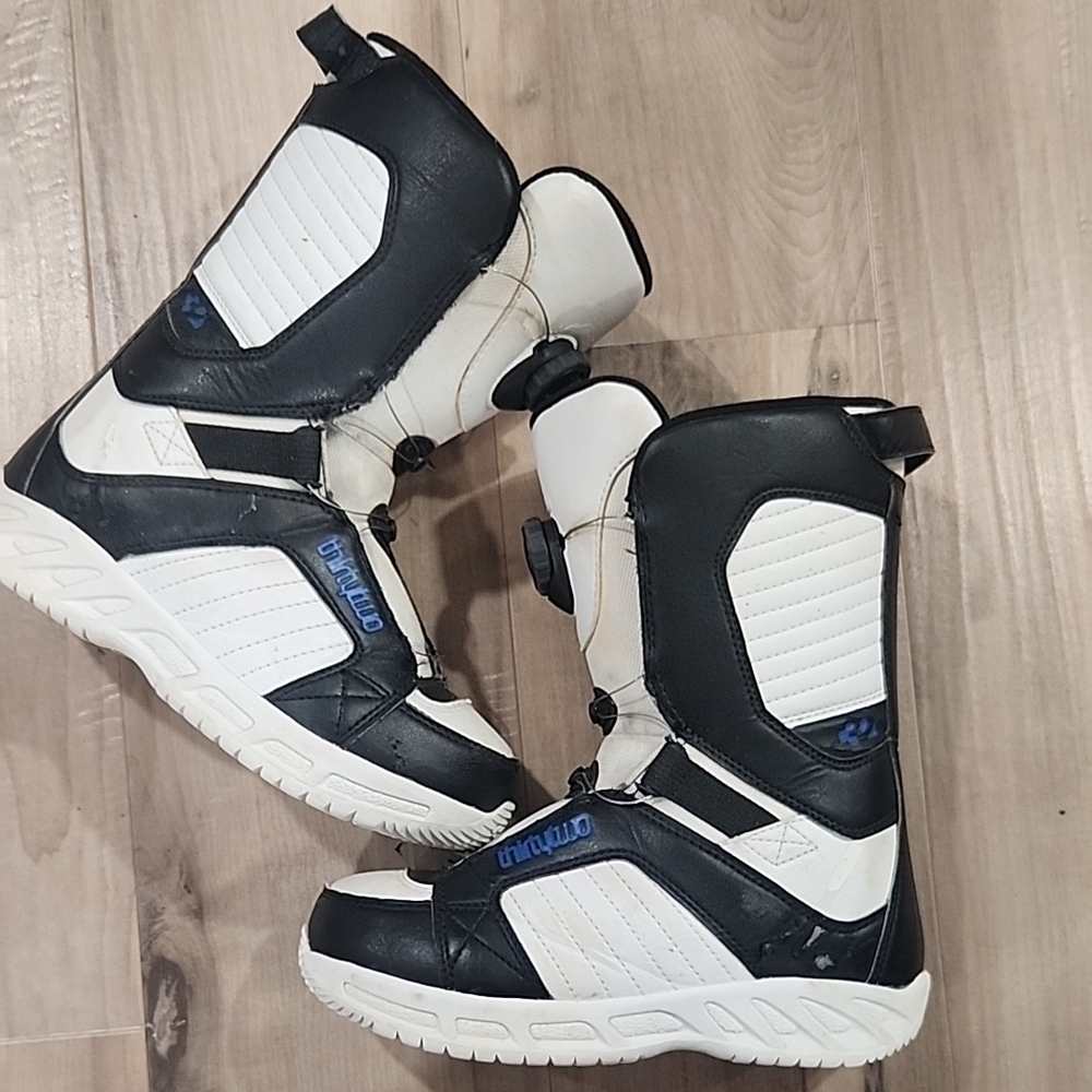 Black and White Snowboard Boots